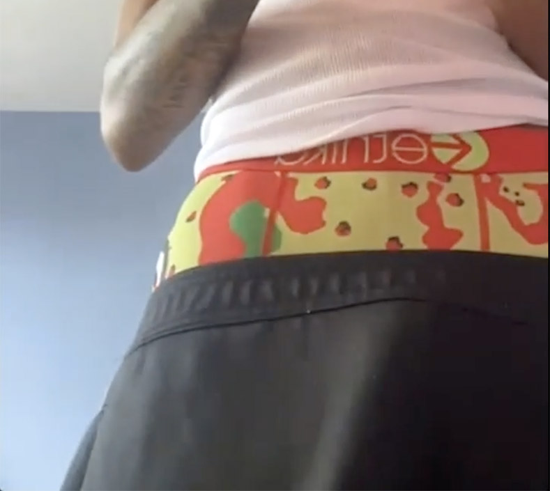 Print through shorts